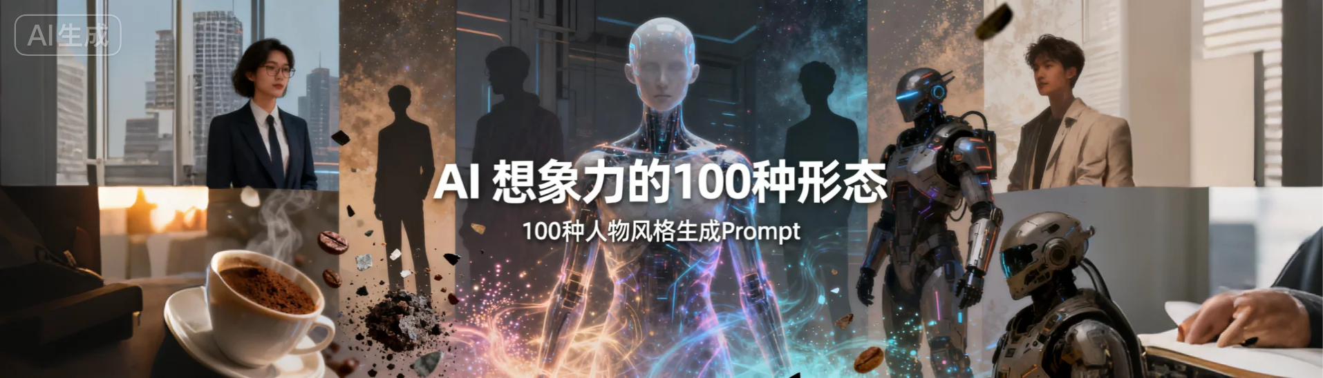 AI 想象力的100种形态」。副标题“100 种人物风格生成Prompt